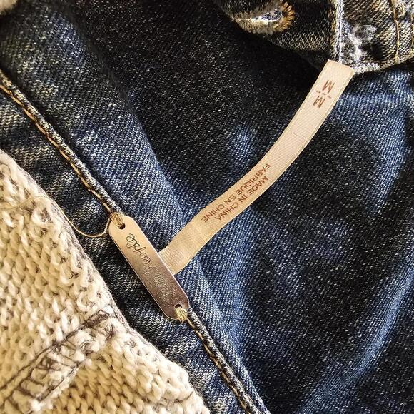 Free People M Denim & Fleece Hoodie Jacket - Picture 4 of 5